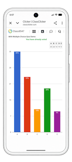 ClassClicker chart synchronization on mobile