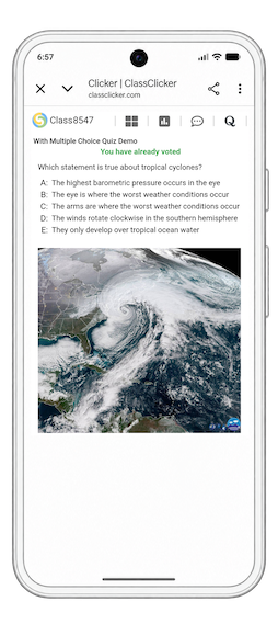 ClassClicker quiz synchronization on mobile
