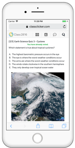 ClassClicker quiz synchronization on mobile