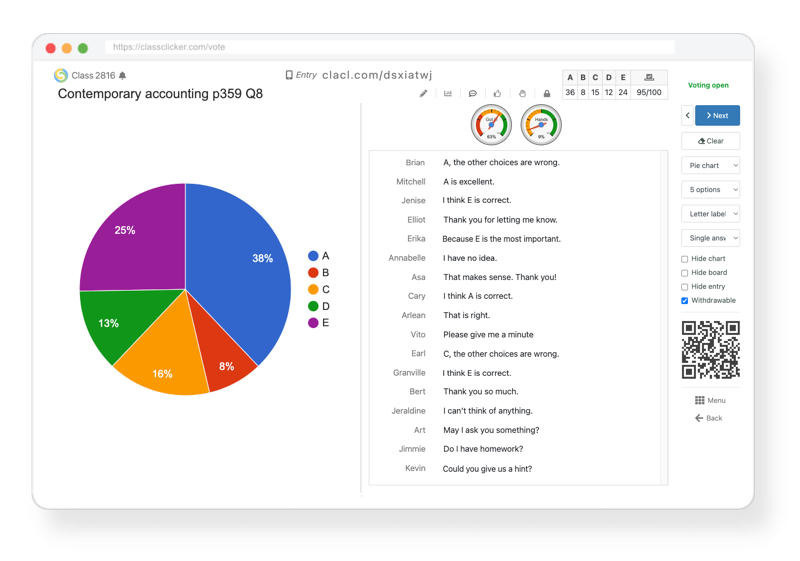 ClassClicker vote result analysis