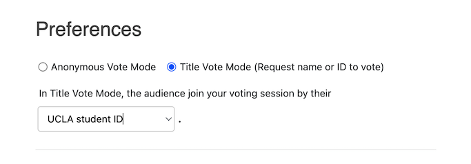 Setting title vote mode