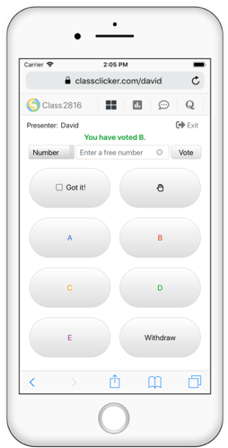 ClassClicker voter voting